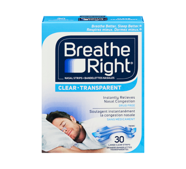 Image 1 du produit Breathe Right - Bandelettes nasales transparent, 30 unités, grande