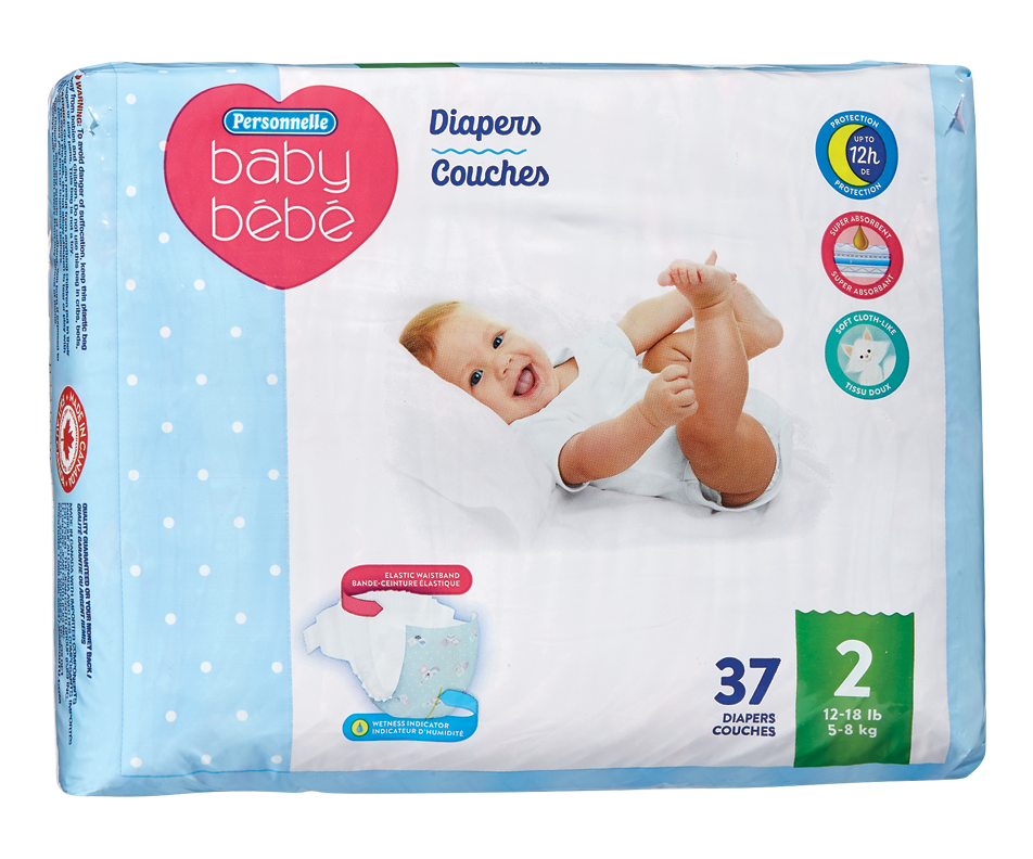 Couches pour bébé, 2, 37 unités Personnelle Couche Jean Coutu
