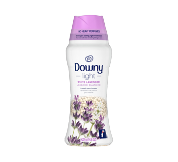 Image du produit Downy - Perles de rehausseur de parfum pour lessive Light pour laveuse, 422 g, Lavande blanche