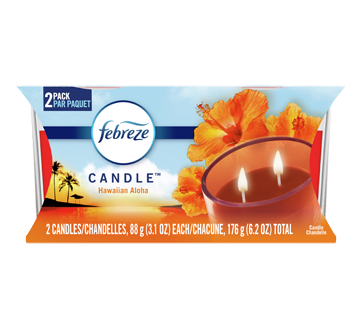 Chandelles parfumées éliminatrices d'odeurs, 2 unités, Hawaiian Aloha