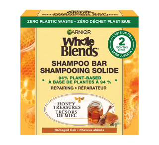 Whole Blends shampooing solide réparateur pour cheveux abîmés, 60 g, Trésors de miel