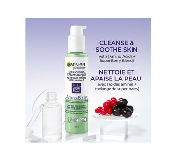 Image 3 du produit Garnier - Green Labs Amino-Berry crème nettoyante ultra-apaisant, 150 ml, peau sèche et sensible