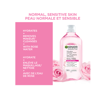 Image 2 du produit Garnier - SkinActive eau micellaire nettoyante avec de l'eau de rose, 700 ml, peau normal et sensible