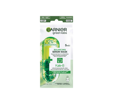 Image 1 du produit Garnier - Green Labs sérum masque en tissu avec niacinamide + kale, 14 ml, peau grasse