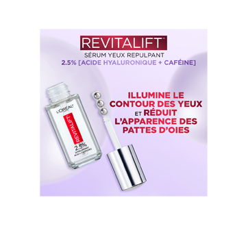 Image 2 du produit L'Oréal Paris - Revitalift Tsérum pour les yeux avec 2.5% d'acide hyaluronique et caféine, 20 ml