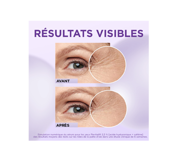 Image 6 du produit L'Oréal Paris - Revitalift Tsérum pour les yeux avec 2.5% d'acide hyaluronique et caféine, 20 ml