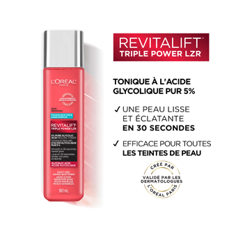 Image 2 du produit L'Oréal Paris - Revitalift Triple Power LZR tonique peeling d'acide glycolique pur 5%, 180 ml