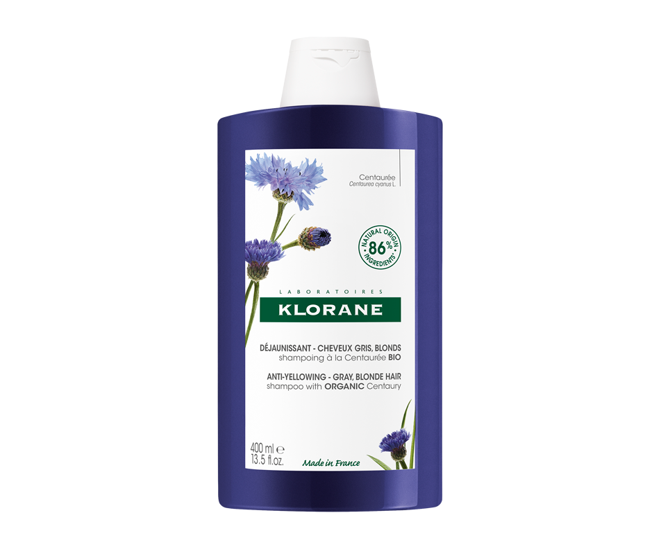 Shampooing déjaunissant à la centaurée bio pour cheveux gris et blonds
