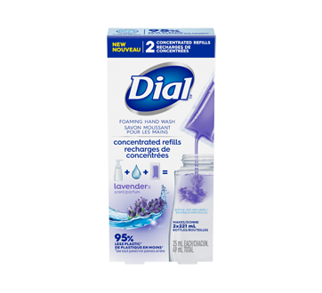 Image 1 du produit Dial - Savon moussant concentré pour les mains à la lavande, 2 x 21 g