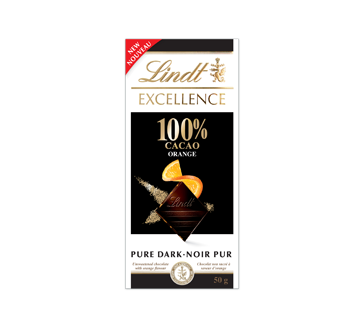 Lindt Excellence barre de chocolat noir 100 % orange, 50 g