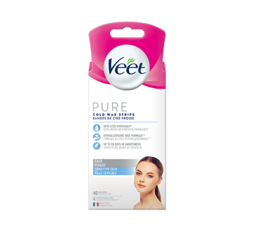 Image du produit Veet - Bandes de cire froide pure pour le visage, 40 unités