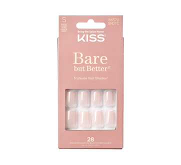 Image 1 du produit Kiss - Bare But Butter ongles courts, 28 unités, Nudies