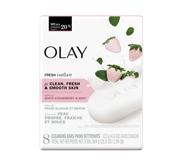 Fresh Outlast pain nettoyants, 8 x 113 g, fraise blanche et menthe