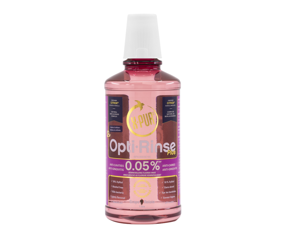 OptiRinse+ rincebouche au fluorure 0.05 , 1 L, raisin XPur