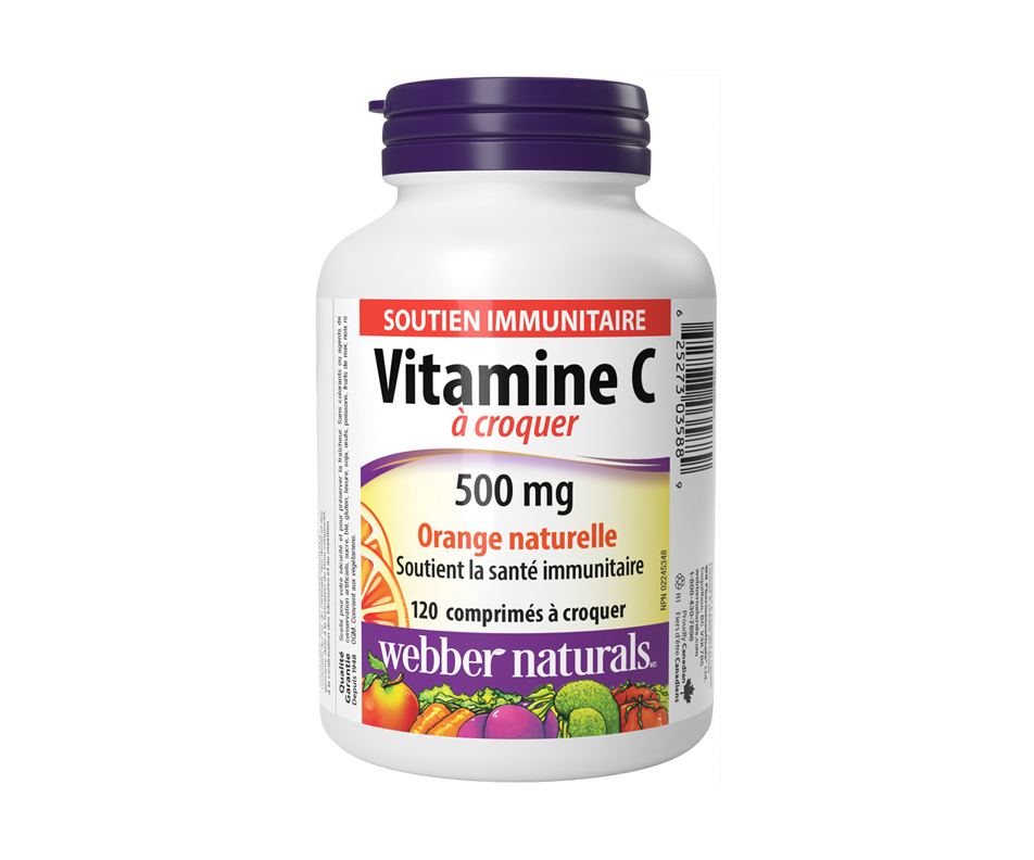 Vitamine C à croquer orange naturelle, 120 unités ber Naturals