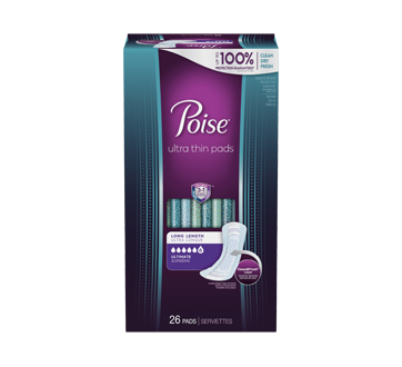 Serviettes ultraminces pour incontinence absorption suprême longues, 26 unités
