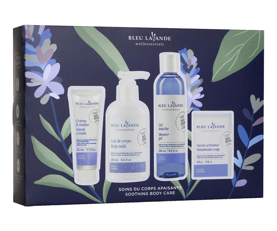 Ensemble soins du corps apaisants, 4 unités Bleu Lavande Coffrets