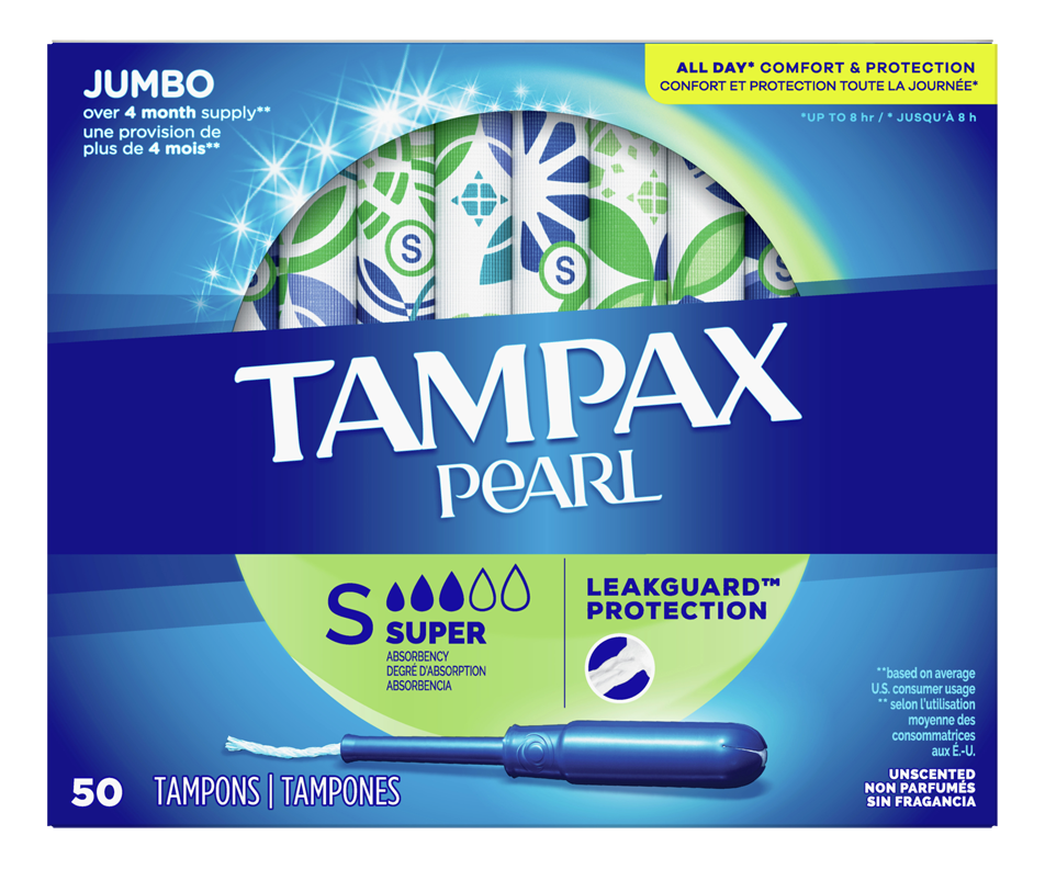 Pearl tampons avec tresse antifuites LeakGuard, super, 50 unités