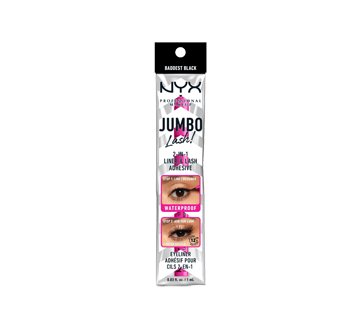 Image 1 du produit NYX Professional Makeup - Faux Cils Jumbo! Ligneur et d'adhésif pour faux cils 2-en-1 hydrofuge, 1 unité, Baddest Black