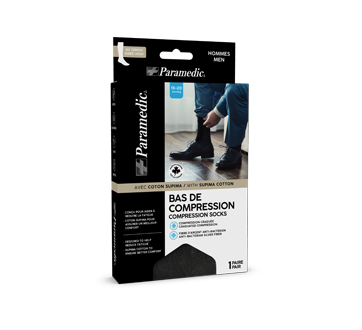 Bas de compression pour hommes, 1 unité, noir-moyen