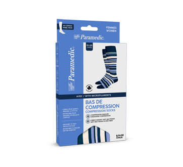 Bas de compression pour femmes, 1 unité, rayé-grand
