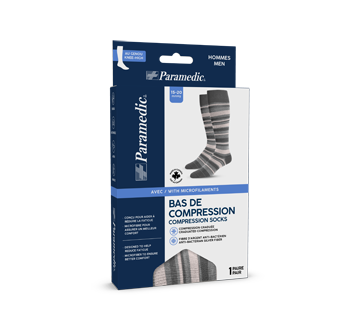 Bas de compression pour hommes, 1 unité, rayé-grand