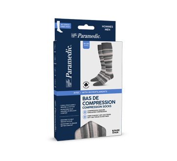 Bas de compression pour hommes, 1 unité, rayé-moyen