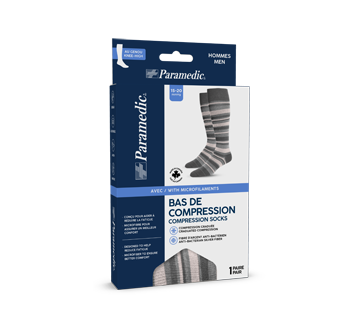 Bas de compression pour hommes, 1 unité, rayé-petit