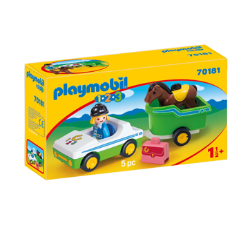 Image du produit Playmobil - Cavalière avec voiture et remorque, 1 unité
