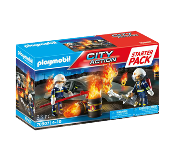 Starter Pack pompiers et incendie, 1 unité – Playmobil : Véhicules et  figurines