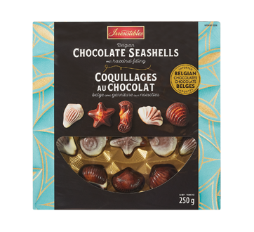 Coquillages au chocolat belge avec garniture aux noisettes, 250 g –  Irresistibles : Boite