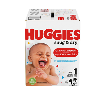 Snug & Dry couches pour bébés, 108 unités, taille 1
