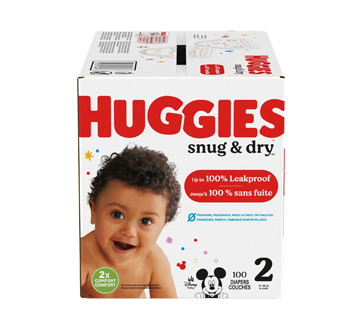 Snug & Dry couches pour bébés, 100 unités, taille 2
