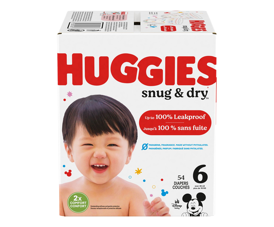 Snug & Dry couches pour bébés, taille 6, 54 unités Huggies Couche