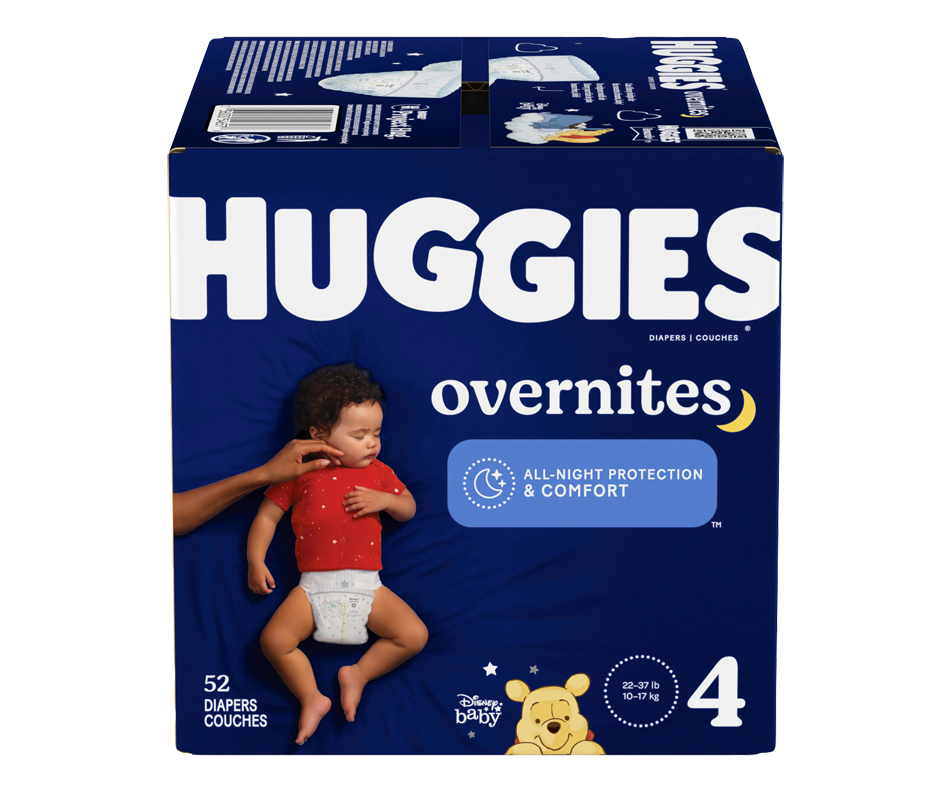Overnites couches pour bébés, 52 unités, taille 4 Huggies Couche