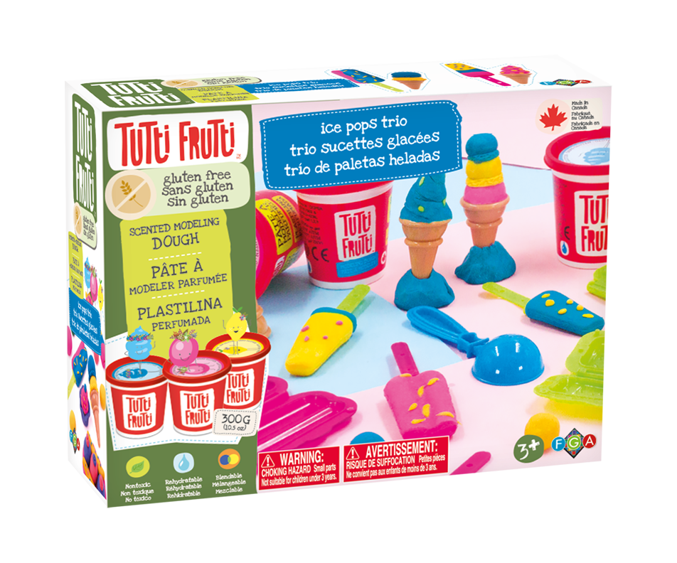 Pâte à modeler sans gluten trio sucettes glacées, 1 unité Tutti Frutti Arts et bricolage Pâte à modeler sans gluten trio sucettes glacées, 1 unité Tutti Frutti Arts et bricolage