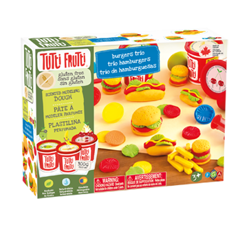 Pâte à modeler sans gluten trio hamburgers, 1 unité – Tutti Frutti :  Cadeaux pour tout petits