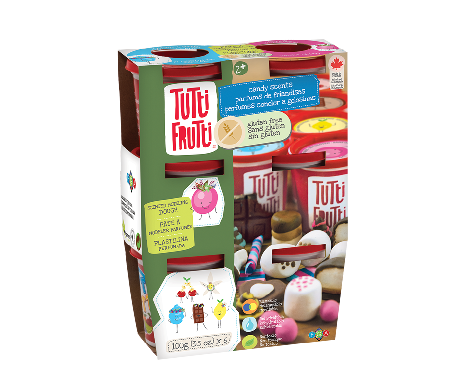 Pâte à modeler sans gluten parfums de friandises, 6 unités Tutti Frutti Maquillage Jean Coutu