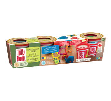 Pâte à modeler sans gluten pots + moules, 3 unités