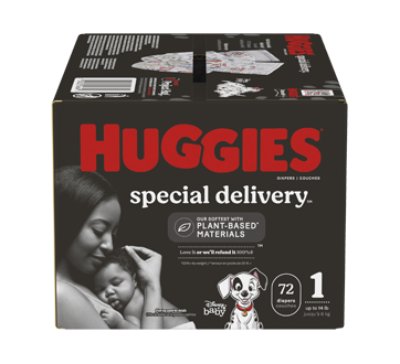 Special Delivery couches hypoallergéniques sans fragrance pour bébés, 72 unités,  taille 1