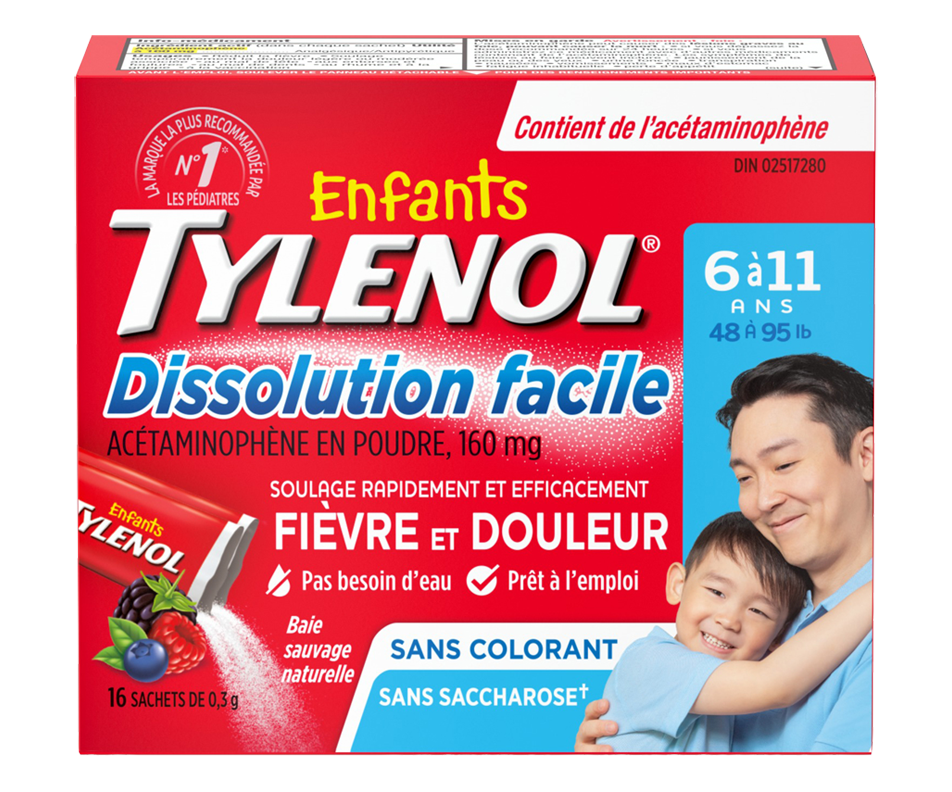 Dissolution Facile poudre analgésique pour enfants, baie sauvage