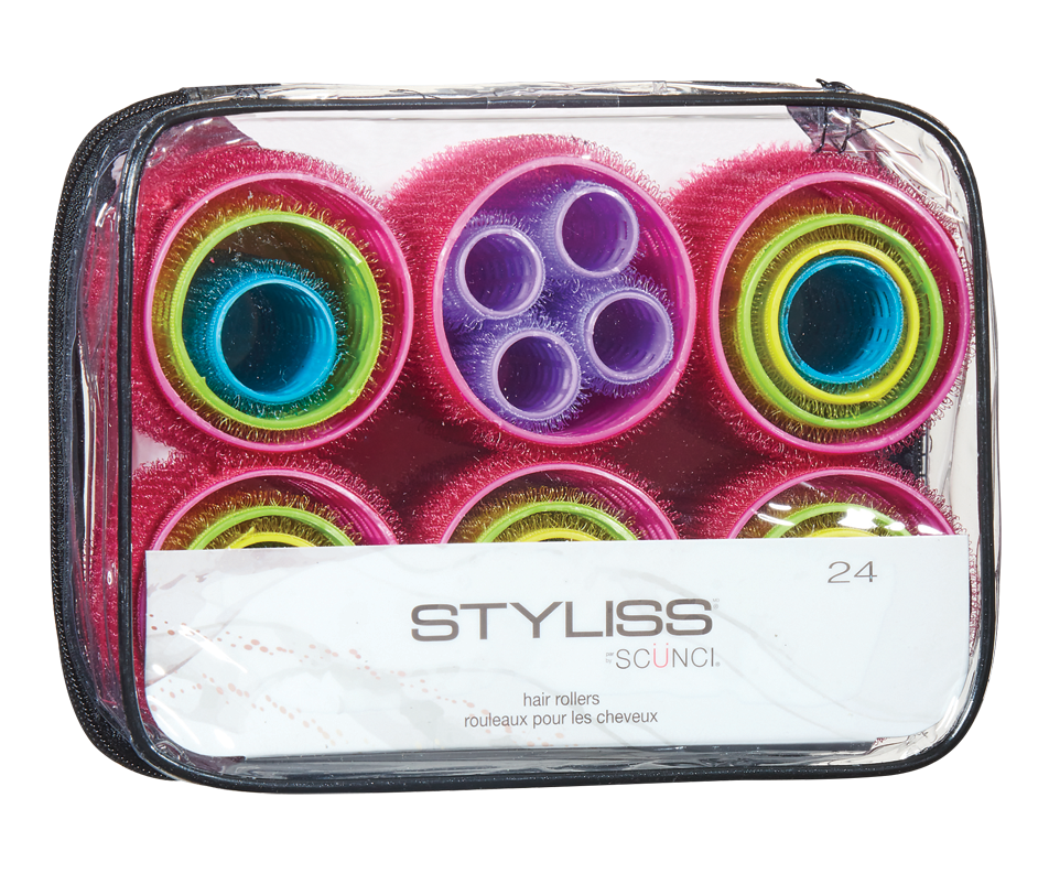 Rouleaux pour les cheveux, 24 unités Styliss par Scunci Élastique