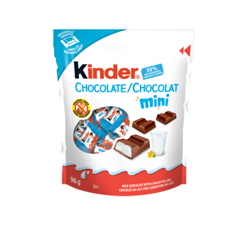 Chocolat Mini barres de chocolats au lait emballés individuellement, 96 g –  Kinder : Barre régulière