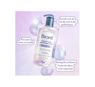 Image 1 du produit Bioré - Hydratation et Éclat nettoyant doux pour le visage pour peau sèche et sensible, 200 ml