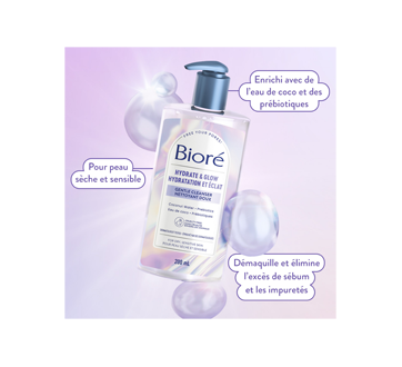 Hydratation et Éclat nettoyant doux pour le visage pour peau sèche et sensible, 200 ml