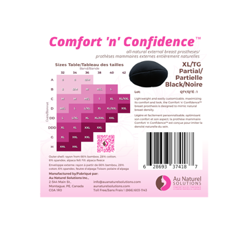 Image 4 du produit Au Naturel Solutions Inc. - Confort et Confiance prothèse mammaire externe partielle, 1 unité, Noir, Très grand