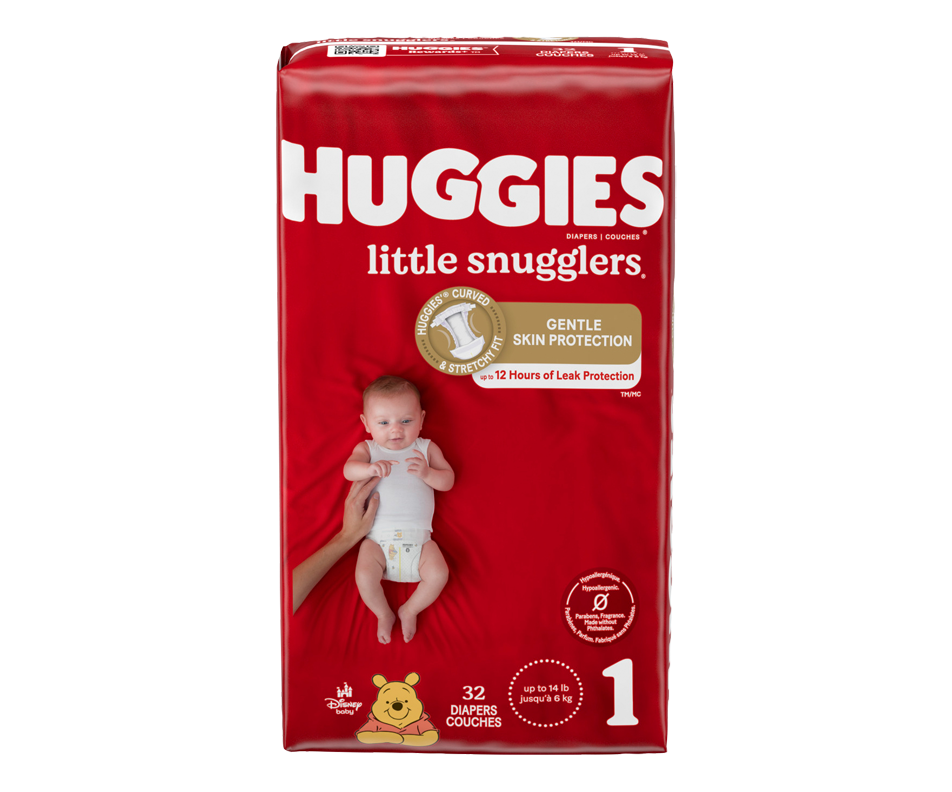 Little Snugglers couches pour bébés taille 1, 32 unités Huggies