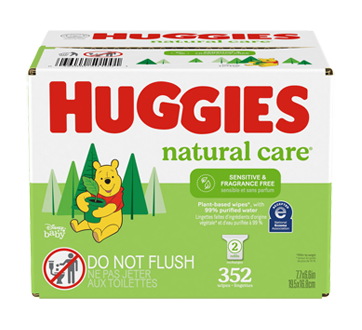 Natural Care lingettes pour bébés 2 paquets, 352 unités, sans parfum