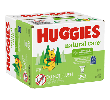 Huggies Lingettes pour bébés Natural Care pour peau sensible, NON