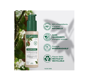 Image 3 du produit Klorane - Cica-sérum réparateur au Cupuaçu bio & acide hyaluronique pour cheveux très secs et abîmés, 100 ml